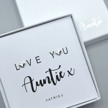 Love You Auntie Heart Earrings, 2 of 4