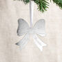 Metallic Bow First Christmas Decoration, thumbnail 2 of 2