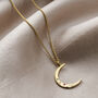 Textured Confetti Birthstone Crescent Moon Necklace, thumbnail 5 of 10
