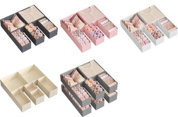 Drawer Organisers Fabric Dresser Dividers Set, 6 of 6