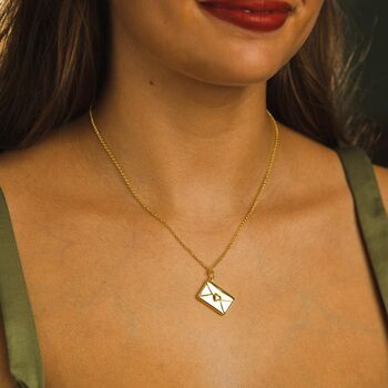 Gold Plated Envelope Necklace With Secret Love Letter, 2 of 8
