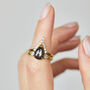 Pear Shape Black Salt And Pepper Diamond Ring, thumbnail 5 of 7