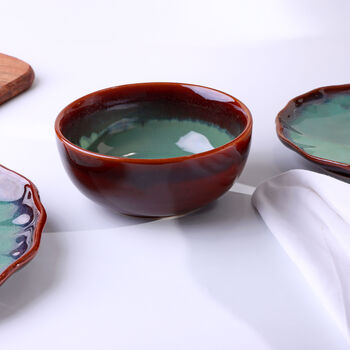 G Decor Viridia Handcrafted Stoneware Collection Plates And Bowls, 4 of 8
