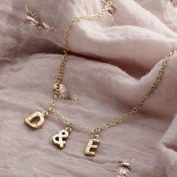 Textured Initial Letter Station Necklace, 2 of 6
