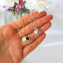 30th Birthday Gift For Her – Sterling Silver Birthstone And Personalised Disc Necklace, thumbnail 10 of 11