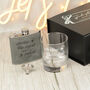 The Legend Has Retired Retirement Hip Flask And Whiskey Glass, thumbnail 3 of 5