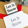 Square Let It Snow Rubber Stamp Christmas Craft, thumbnail 1 of 6