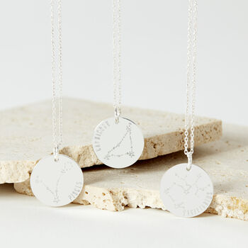 Zodiac Constellation Stainless Steel Silver Necklace, 6 of 11