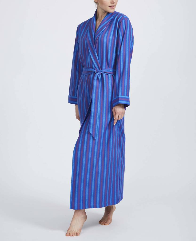 Women's Jester Stripe Two Fold Flannel Robe By BRITISH BOXERS ...