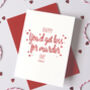 Personalised Happy 'Less For Murder' Anniversary Card, thumbnail 1 of 3