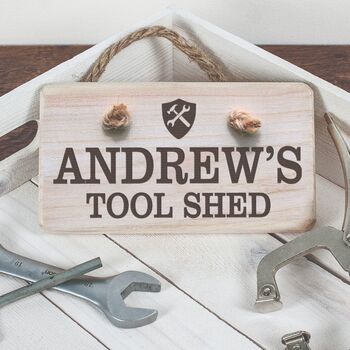 Personalised Dad's Wooden Tool Shed Sign, 3 of 4