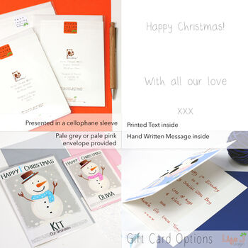 Personalised Snowman Baby 1st Christmas Card, 8 of 8