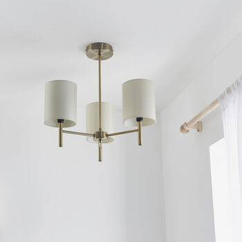 Three Light Shaded Chandelier, 4 of 12
