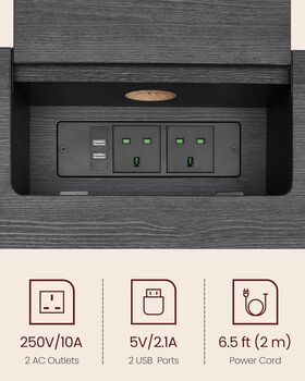 Slim Console Table Console Table With Charging Station, 5 of 8