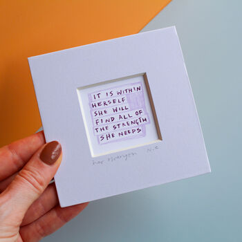 Positivity Quote Strong Women Mini Art Print, 2 of 8