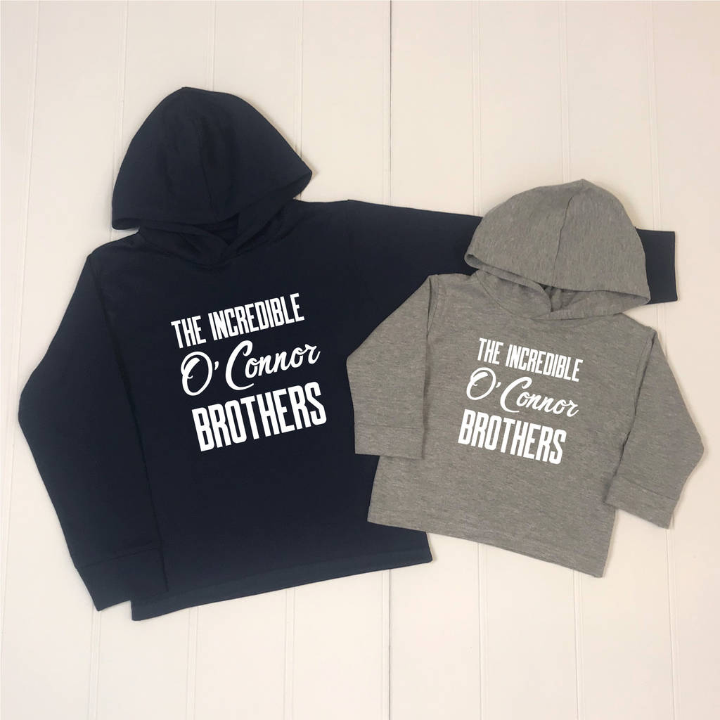 personalised the incredible brothers hoodies by lovetree design