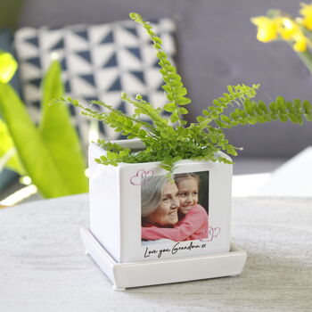 Mini Cube Photo Plant Pot For Grandma, 3 of 8