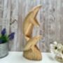 Hand Carved Wooden Teak Dolphin Sculpture 30cm Ornament Figurine Gift, thumbnail 5 of 9