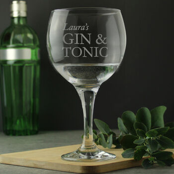 Personalised Gin And Tonic Balloon Glass, 5 of 9