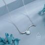 Sterling Silver Opal Wave Pendant Necklace, thumbnail 1 of 12