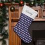 Personalised Christmas Stocking Navy Polar Bears Design, thumbnail 3 of 4