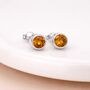 Sterling Silver November Citrine Birthstone Stud Earrings – 7mm, thumbnail 1 of 7