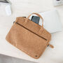 Personalised Cork Leather Compact Laptop Satchel, thumbnail 1 of 9