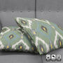 Handwoven 100% Cotton Green Ikat Cushion Cover, thumbnail 5 of 11