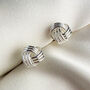 Sterling Silver Simple Knot Stud Earrings, thumbnail 1 of 5