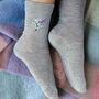 Birthday Flower Personalised Name Socks Gift For Her, thumbnail 7 of 8