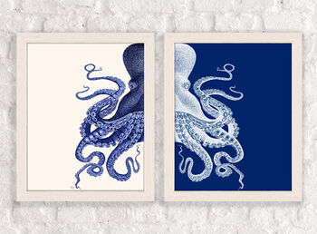 Contrasting Octopus Set Of Two Prints, 4 of 12