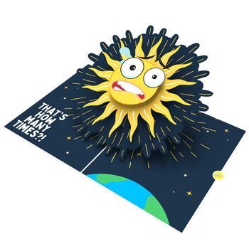Trip Around The Sun! Funny 3D Pop Up Birthday Card, 7 of 8
