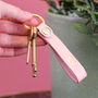 Personalised Leather Keyring Loop Gift For New Home, thumbnail 5 of 6