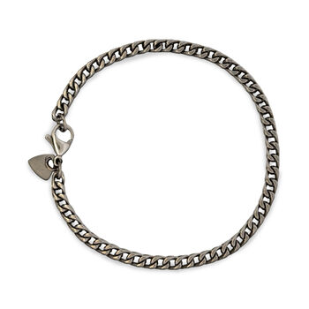 Polished Titanium Square Wheat Chain Bracelet, 2 of 3