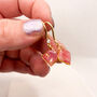 Diamond Shape Pink Dainty Drop Earrings, thumbnail 7 of 9