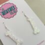 Bone Glitter Resin Earrings / Skeleton Lover Gift / Novelty Gothic Jewellery / Halloween Earrings / Horror Movie Lover, thumbnail 4 of 5