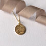 Peony Gold Engraved Sterling Silver Flower Necklace, thumbnail 5 of 12