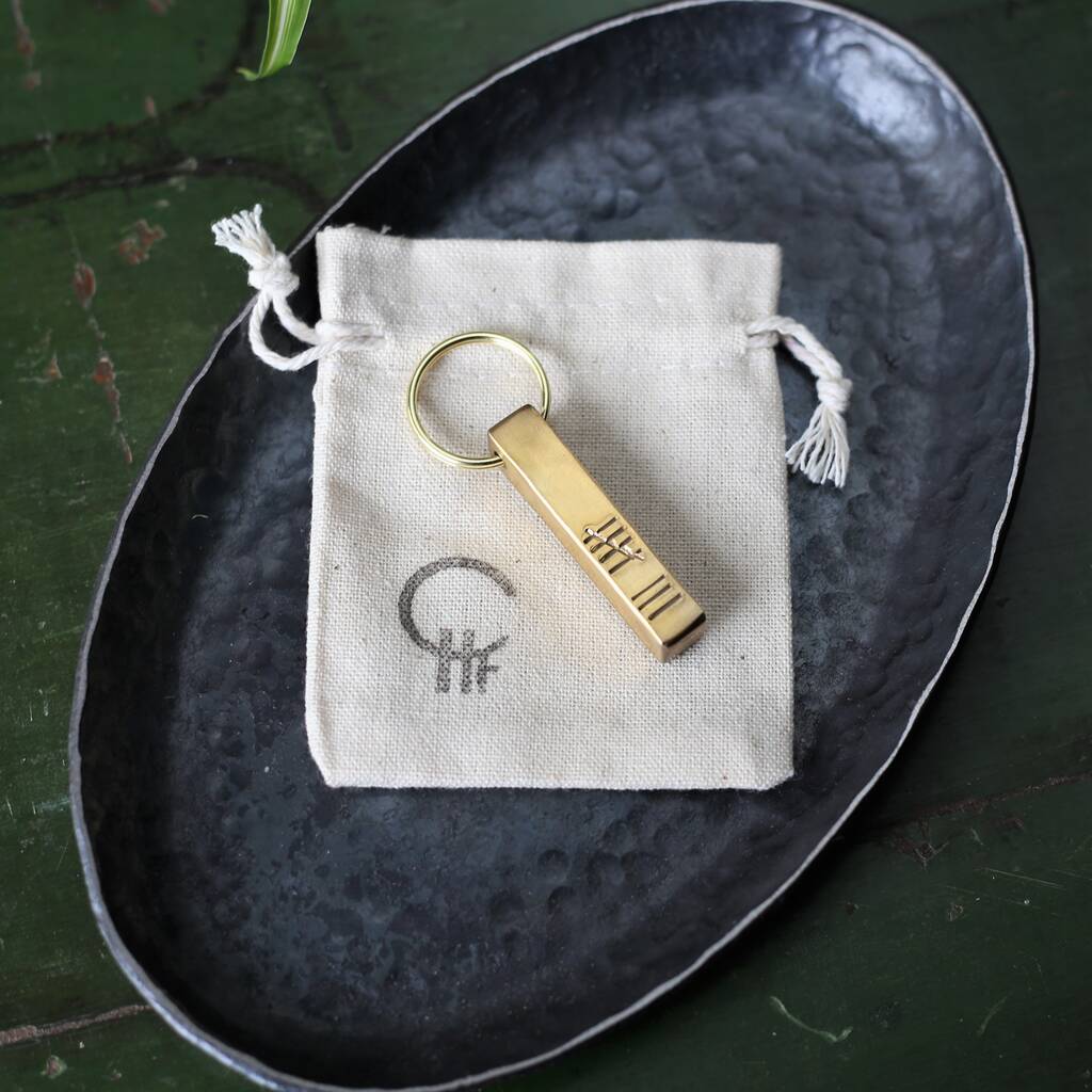 Bronze Bar Keyring For 8th Anniversary By Coach House