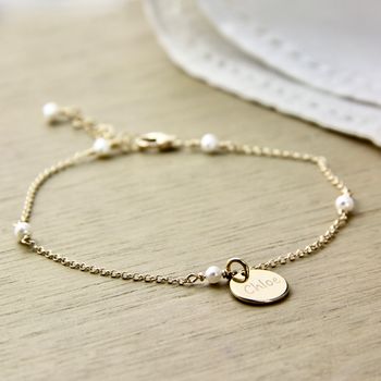 Delicate Pearl Chain Bracelet, 3 of 9