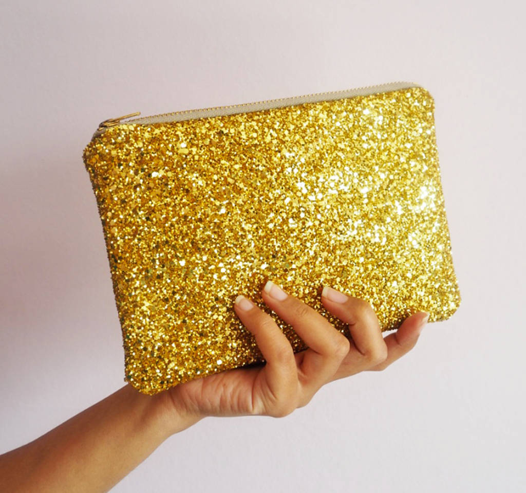 glitter makeup pouch