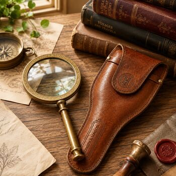 25cm Bronze Magnifying Glass With Leather Case, 12 of 12