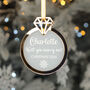 Diamond Ring Wedding Proposal 3D Acrylic Christmas Decoration, thumbnail 3 of 5