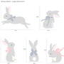 Bunny Fabric Wall Stickers, thumbnail 3 of 8