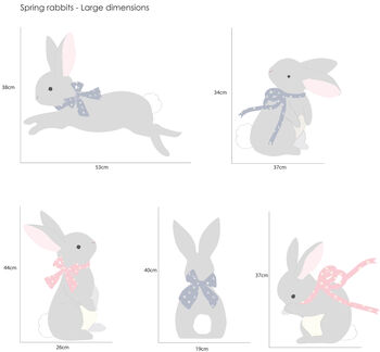 Bunny Fabric Wall Stickers, 3 of 8