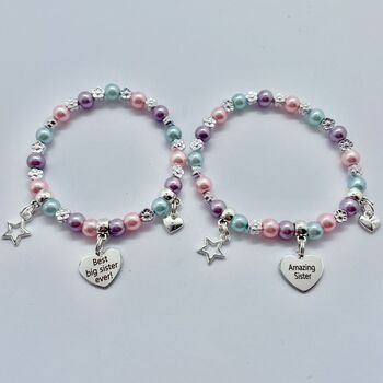 Personalised Sister Bracelet Or Cousin Charm Bracelet, 5 of 12