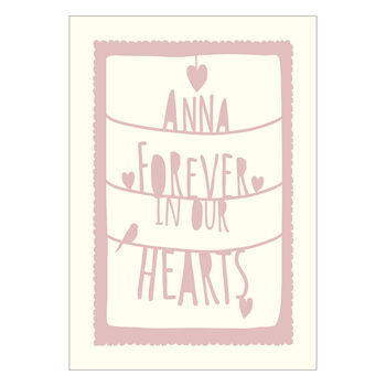 Personalised, Forever In Our Hearts Sympathy Card, 2 of 8