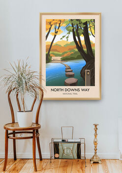North Downs Way National Trail Travel Poster Art Print, 5 of 8
