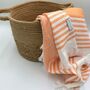 Leros Striped Peshtemal Towel Orange, thumbnail 1 of 11