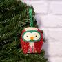 Wise Owl Handmade Christmas Decoration Traditional, thumbnail 1 of 2