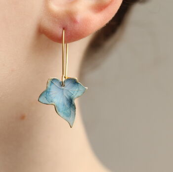 Blue Ivy Leaf Earrings, 4 of 9